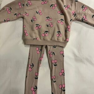 Zara Kids Cherry Sweater Set - Pink and Tan